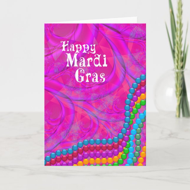 Tarjeta Feliz Mardi Gras (Anverso)