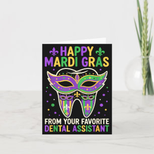 Tarjeta Feliz Mardi Gras de su dentista instantáneo favori