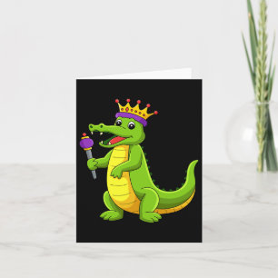 Tarjeta Feliz Mardi Gras Rey Cocodrilo Funny Mardi Gras K