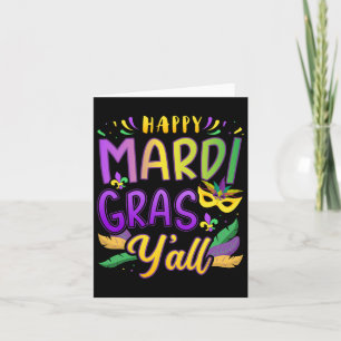 Tarjeta Feliz Mardi Gras Y Todos Con Máscara De Nueva Orle