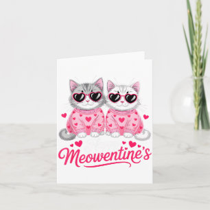 Tarjeta Feliz Meowentine Cute Gatos Románticos Pareja Vale