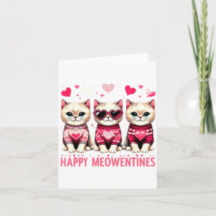 Tarjeta Feliz Meowentines Gatitos Lindos San Valentín Amor