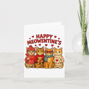 Tarjeta Feliz Meowentines Gatitos Lindos San Valentín Gato