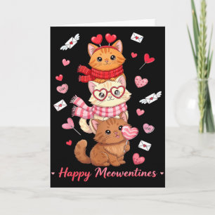 Tarjeta Feliz Meowentines Lindo Día de San Valentín Amante