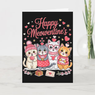 Tarjeta Feliz Meowentines Lindo Día de San Valentín Amante