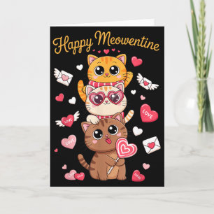 Tarjeta Feliz Meowentines Lindo Día de San Valentín Amante