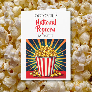 Tarjeta ¡Feliz Mes Nacional del Popcorn! Octubre