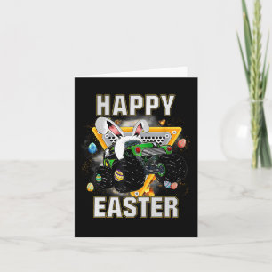 Tarjeta Feliz Monstruo de Pascua Camión Pascua Niños Peque