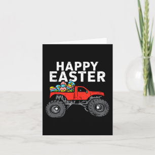 Tarjeta Feliz Monstruo de Pascua Camión Pascua Niños Peque