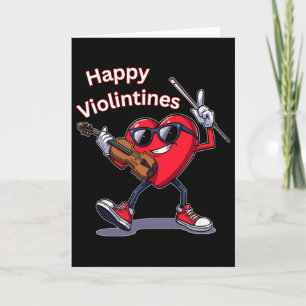 Tarjeta Feliz Música de Violín de San Valentín Violinista