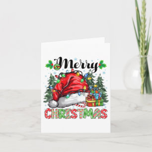 Tarjeta Feliz Navidad 2024 Santa Hat Familia Paj
