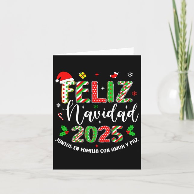 Tarjeta Feliz Navidad 2025 Coincidencia Familiar Navidad E (Anverso)