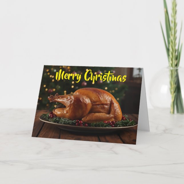 Tarjeta Feliz Navidad a carnívoros. (Anverso)