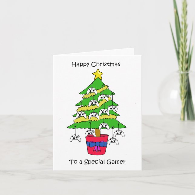 Tarjeta Feliz Navidad a Gamer (Anverso)