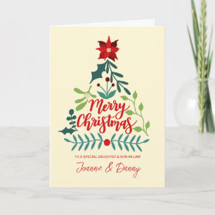 Tarjeta Feliz Navidad a hija y yerno
