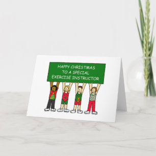 Tarjeta Feliz Navidad a instructor de ejercicio