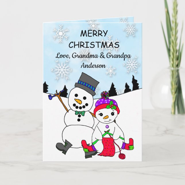 Tarjeta Feliz Navidad a la abuela y al abuelo (Anverso)