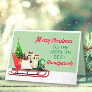 Tarjeta Feliz Navidad a los abuelos saludando