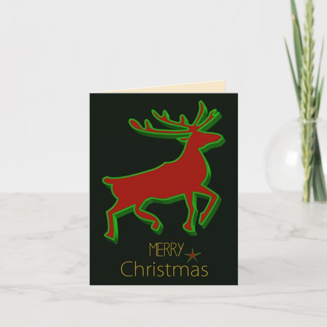 Tarjeta Feliz Navidad a los renos (Anverso)