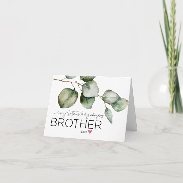 Tarjeta Feliz Navidad a mi hermano Corta Navidad entre her (Anverso)