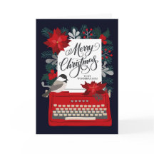 Feliz Navidad a mi mamá con máquina de escribir an