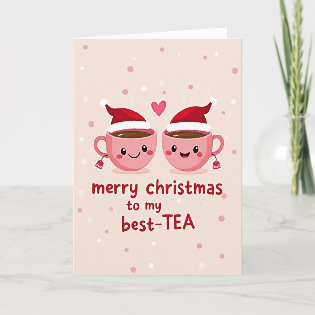 Tarjeta Feliz Navidad a Mi Mejor Té (Anverso)