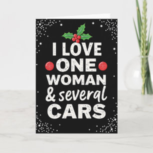 Tarjeta Feliz Navidad a mi mujer y mis coches