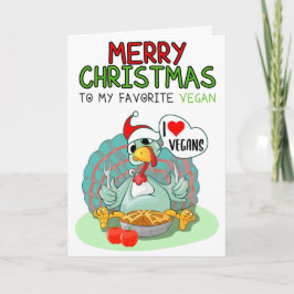 Tarjeta Feliz Navidad A Mi Vegan Favorito