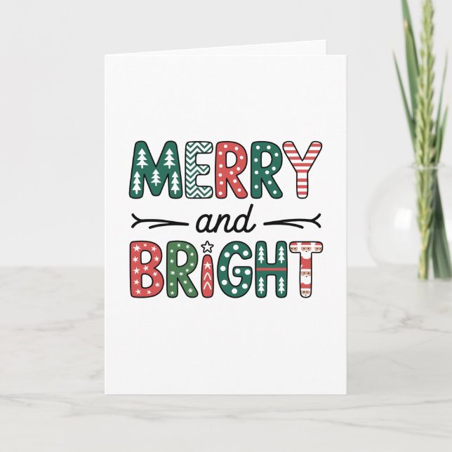 Tarjeta Feliz Navidad A Navidades Brillantes (Anverso)