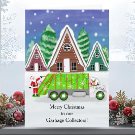 Tarjeta Feliz Navidad a nuestros recolectores de basura
