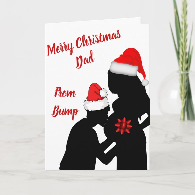 Tarjeta Feliz Navidad a papá de bulto (Anverso)