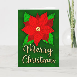 Tarjeta Feliz Navidad a Poinsettia de Navidad