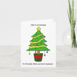 Tarjeta Feliz Navidad a su mamá y a su esposo