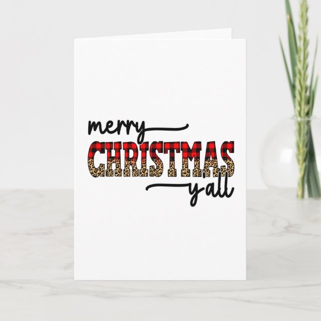 Tarjeta Feliz Navidad a todos Leopardo (Anverso)