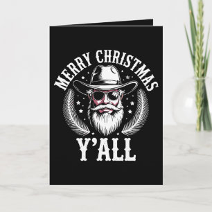 Tarjeta Feliz Navidad a todos Vaquero Santa Oeste Occident