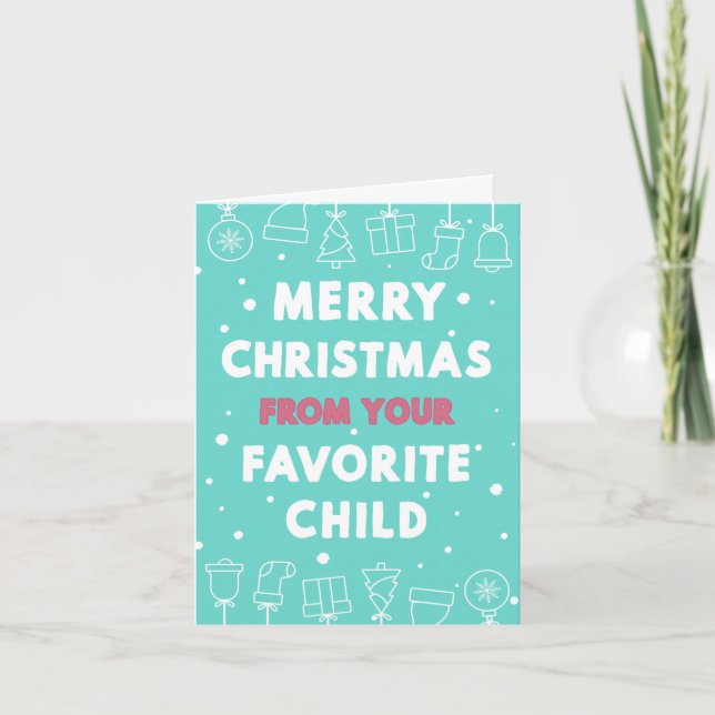 Tarjeta Feliz Navidad a tu hijo favorito (Anverso)
