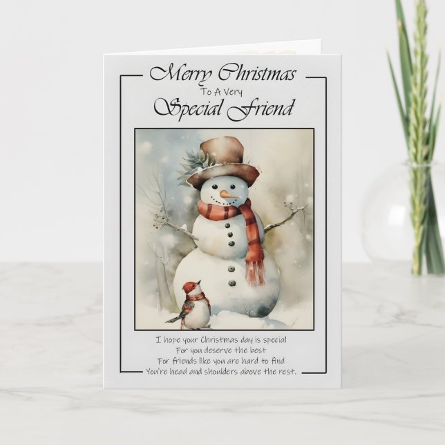 Tarjeta Feliz Navidad a un amigo muy especial Navidades (Anverso)