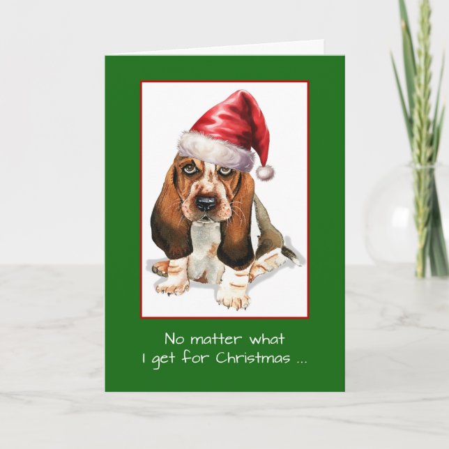 Tarjeta Feliz Navidad a uno amado con el perro del perro d (Anverso)