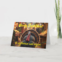 Tarjeta Feliz Navidad a vegetarianos y veganos.