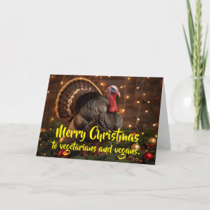 Tarjeta Feliz Navidad a vegetarianos y veganos.