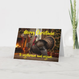 Tarjeta Feliz Navidad a vegetarianos y veganos.