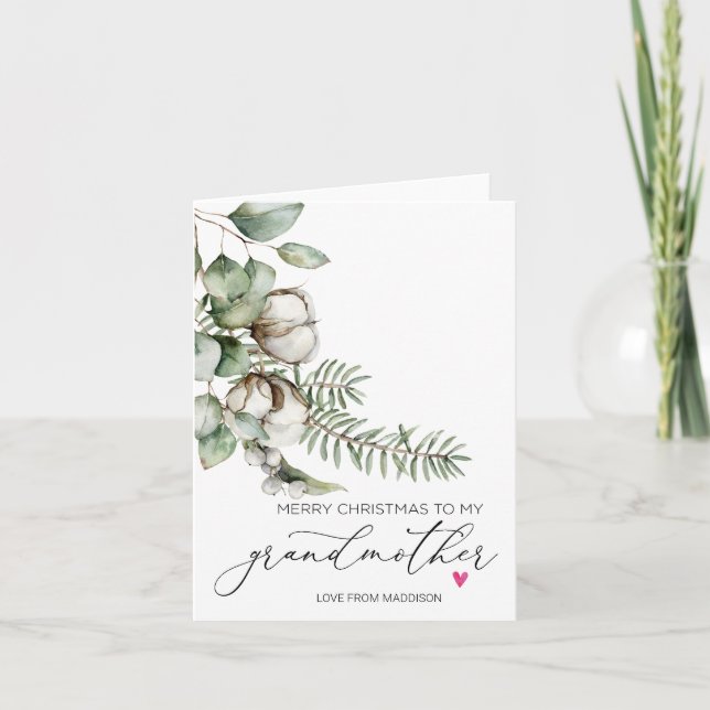 Tarjeta Feliz navidad abuela de nieta (Anverso)