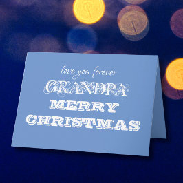 Tarjeta Feliz Navidad Abuelo simple azul personalizado