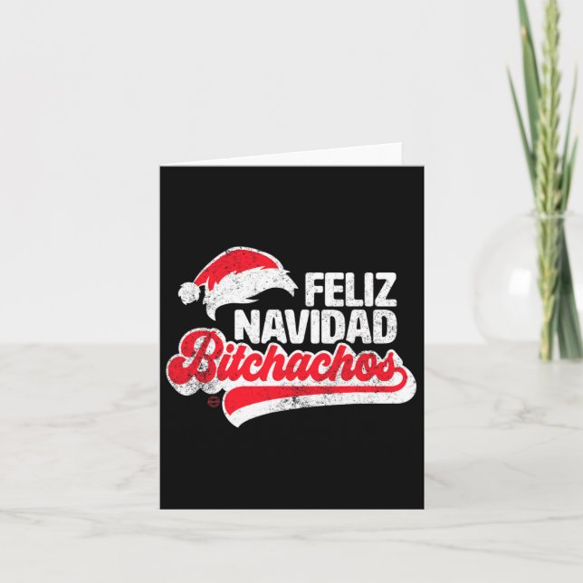 Tarjeta Feliz Navidad Achos Divertido Papá Noel Navidad Es (Anverso)