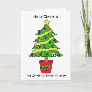 Tarjeta Feliz Navidad al creador de arreglos florales