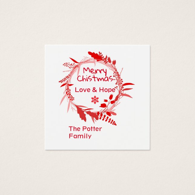 Tarjeta Feliz Navidad Amor y Esperanza (Anverso)