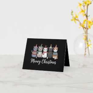 Tarjeta Feliz Navidad Año del Gato Amante de los Gatos Xma