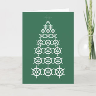 Tarjeta Feliz Navidad - Árbol de Navidad de Ancla (Verde)
