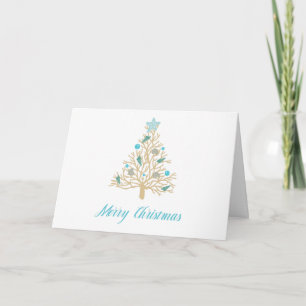 Tarjeta Feliz Navidad Árbol de Navidad de conchas marinas