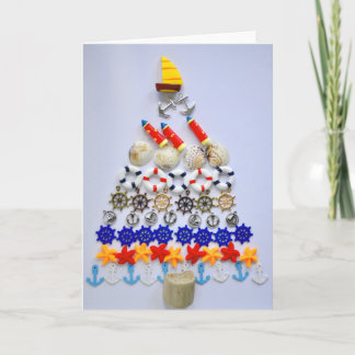 Tarjeta Feliz Navidad - Árbol de Navidad Náutico